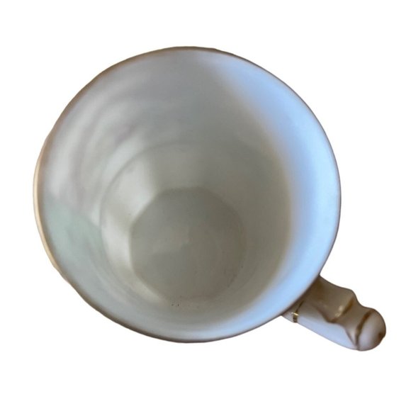 Demitasse Teacup Hand Painted Mint Green and Floral Gold Trim 2.25 w x 3" h - Picture 3 of 7